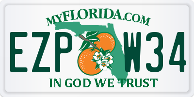 FL license plate EZPW34