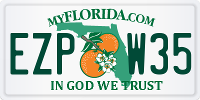 FL license plate EZPW35