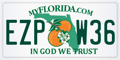 FL license plate EZPW36