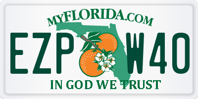 FL license plate EZPW40