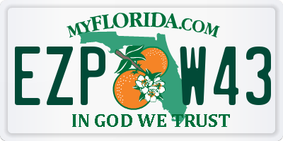 FL license plate EZPW43