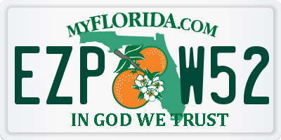 FL license plate EZPW52