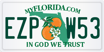 FL license plate EZPW53