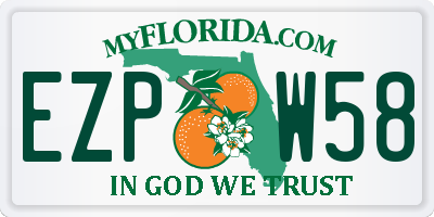 FL license plate EZPW58