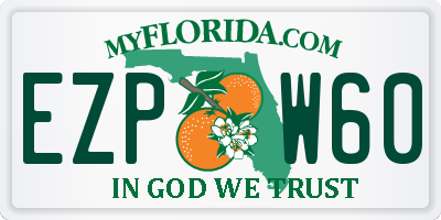 FL license plate EZPW60