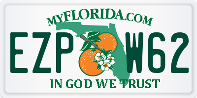 FL license plate EZPW62