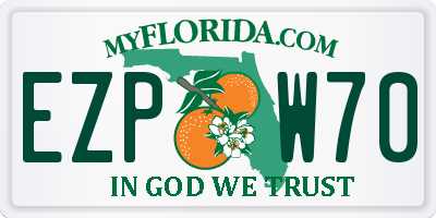 FL license plate EZPW70