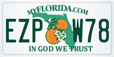 FL license plate EZPW78