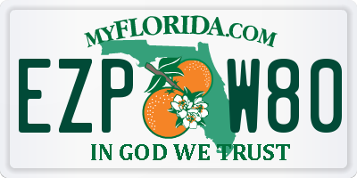 FL license plate EZPW80