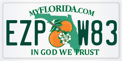 FL license plate EZPW83