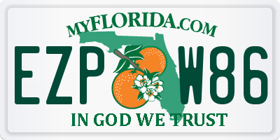 FL license plate EZPW86