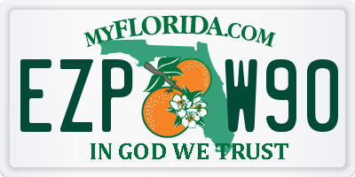 FL license plate EZPW90