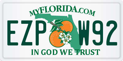 FL license plate EZPW92