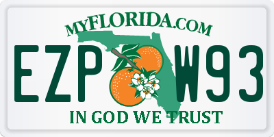 FL license plate EZPW93