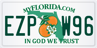 FL license plate EZPW96