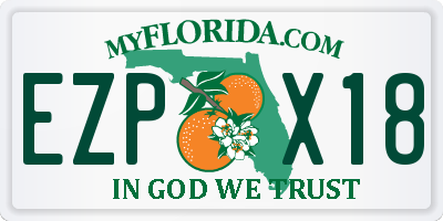 FL license plate EZPX18