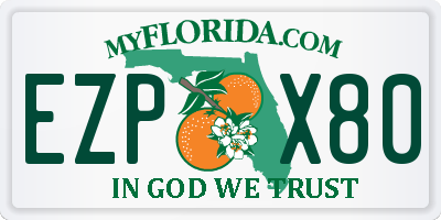 FL license plate EZPX80