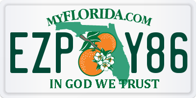 FL license plate EZPY86