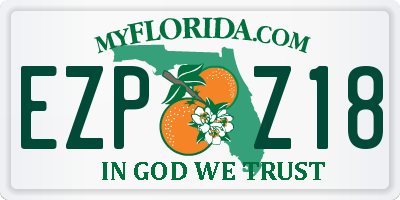 FL license plate EZPZ18