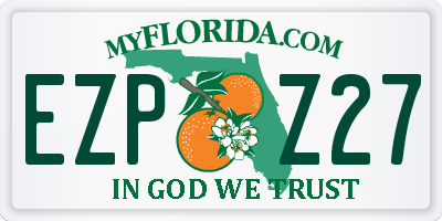 FL license plate EZPZ27