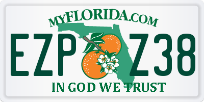 FL license plate EZPZ38