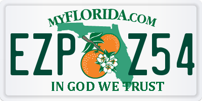 FL license plate EZPZ54