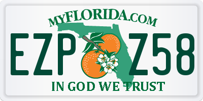 FL license plate EZPZ58