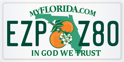 FL license plate EZPZ80