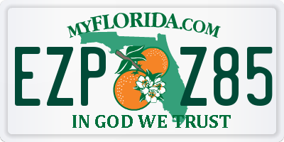 FL license plate EZPZ85