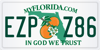 FL license plate EZPZ86