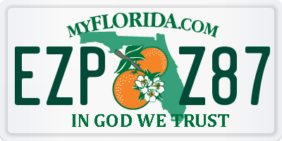 FL license plate EZPZ87