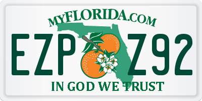 FL license plate EZPZ92