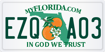 FL license plate EZQA03