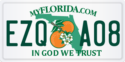 FL license plate EZQA08