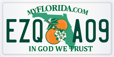 FL license plate EZQA09