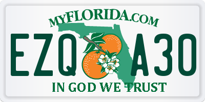 FL license plate EZQA30