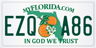 FL license plate EZQA86