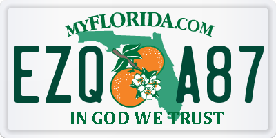 FL license plate EZQA87