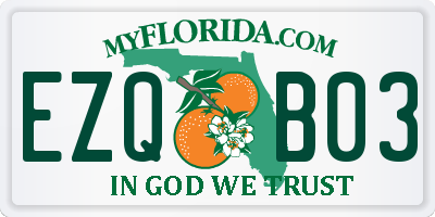 FL license plate EZQB03