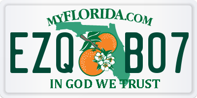 FL license plate EZQB07