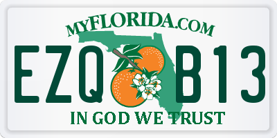 FL license plate EZQB13