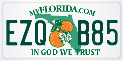 FL license plate EZQB85