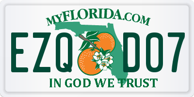 FL license plate EZQD07