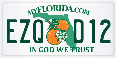 FL license plate EZQD12