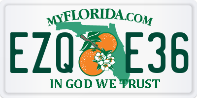 FL license plate EZQE36