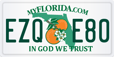 FL license plate EZQE80