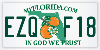 FL license plate EZQF18