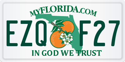 FL license plate EZQF27