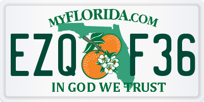 FL license plate EZQF36