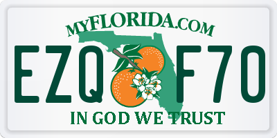 FL license plate EZQF70